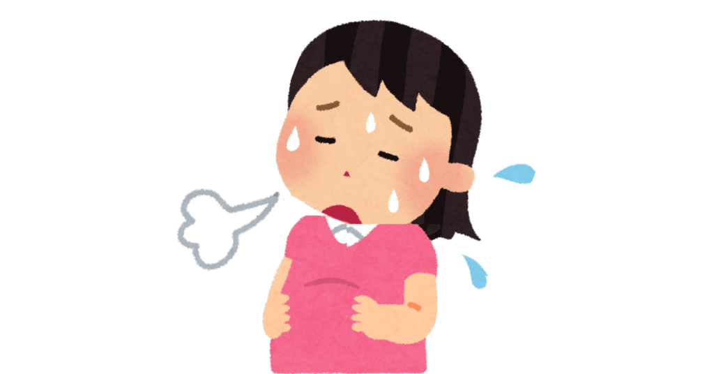 お腹が膨張して困る少女