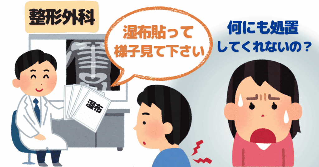 レントゲン写真を見ながら患者の男の子に説明する医師
