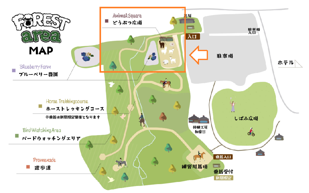 ホテル敷地内マップのイラスト