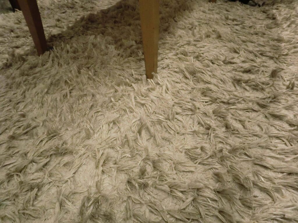 ホテル ヘリテイジ飯能の客室プリンセスの机下に敷いてある毛の多いラグの写真