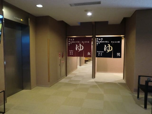 花湯スカイテルメリゾート 温泉脱衣場入口 のれんの写真
