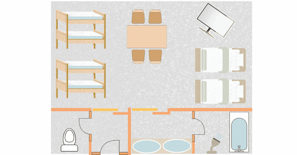 ホテル ヘリテイジ飯能の客室プリンセスのレイアウトイラスト