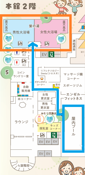 エンゼルグランディア越後中里の2階全体マップのイラスト