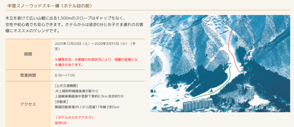 エンゼルグランディア越後中里の目の前にあるスキー錠の全体像イラスト