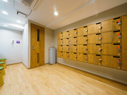 スーパーホテル　池袋駅北口　高濃度炭酸泉　福来路の湯　脱衣室の写真