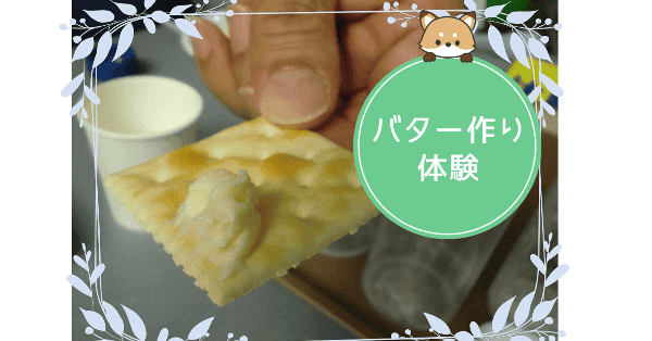 クラッカーの上にバターが乗った写真